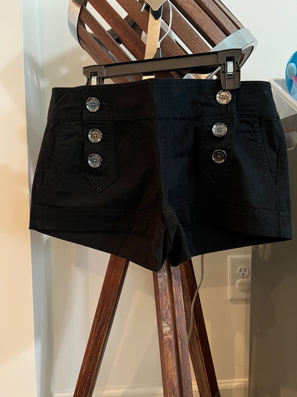 Express Black High-Waist Button-Front Women's Shorts